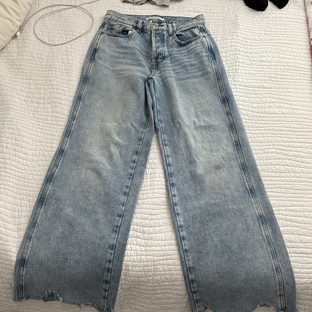 Light Blue Wide-Leg Women Jeans